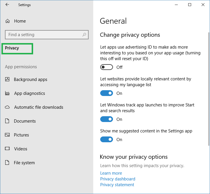 How to stop windows apps accessing to Documents-Pictures-Videos