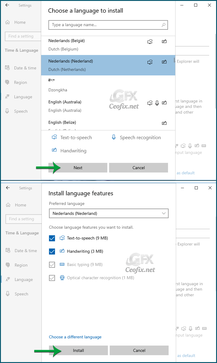 Changing keyboard language