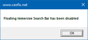 Enable or Disable Floating immersive Search Bar in Windows 10