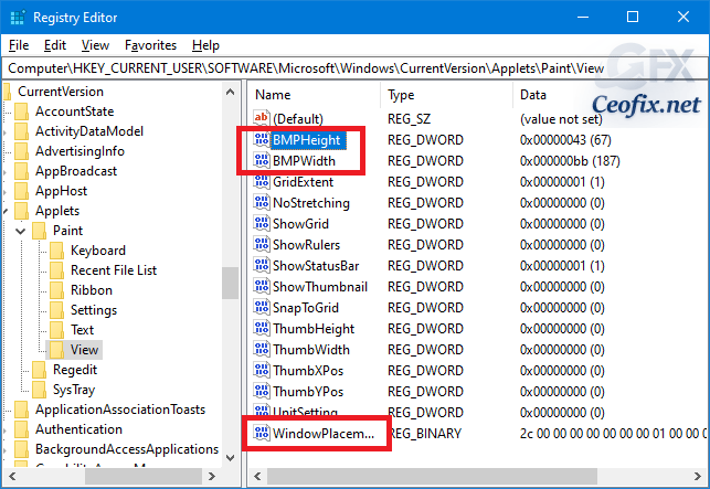 Reset the position and size of Microsoft Paint to default