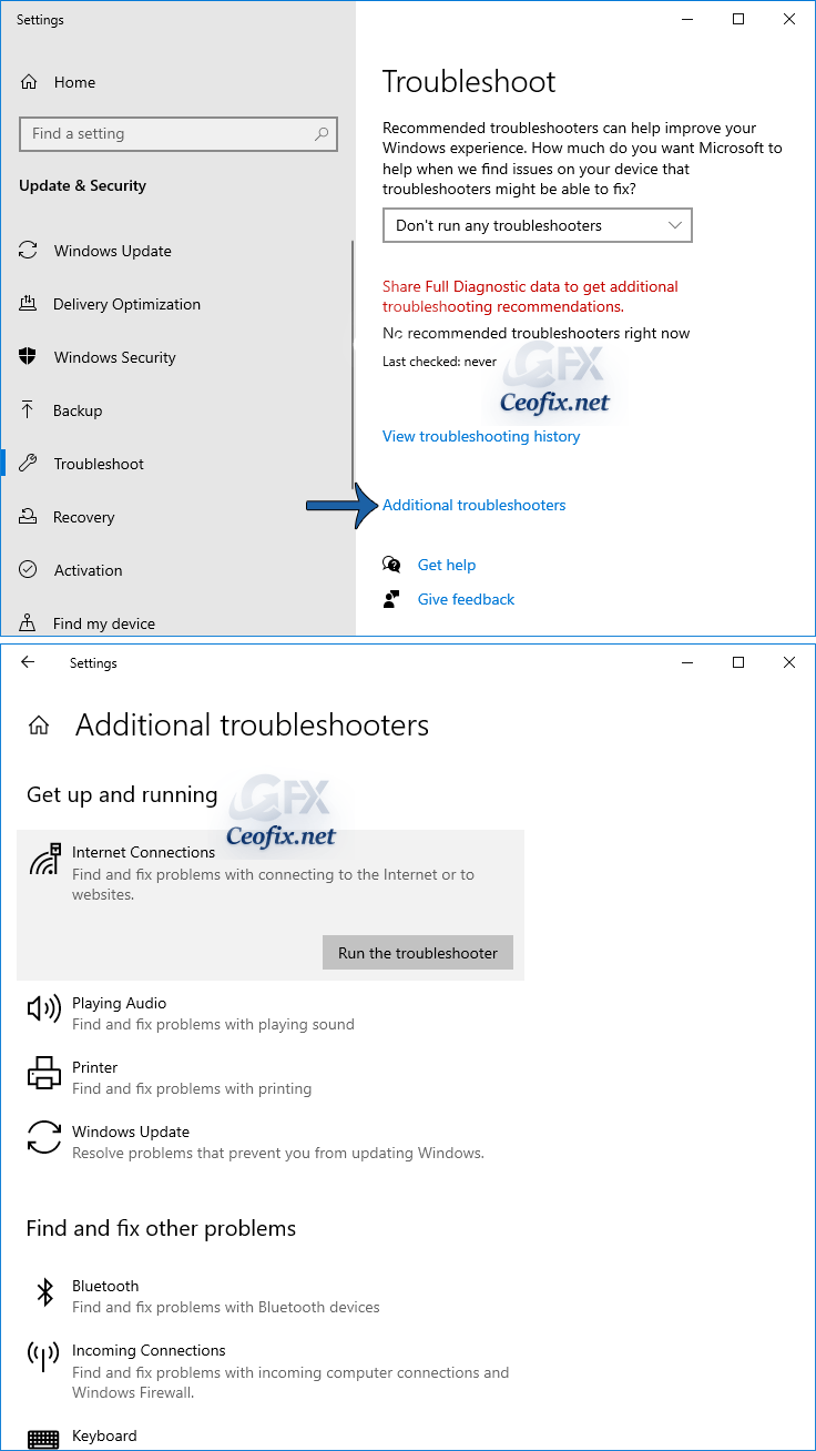 additional Troubleshooters