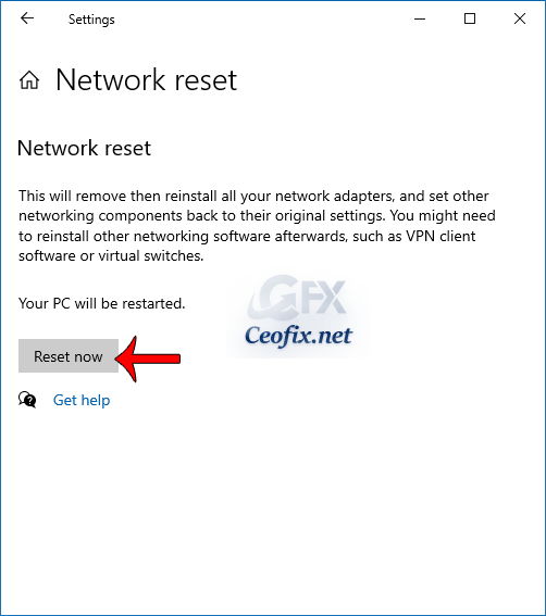 Network Reset information