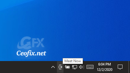 Meet Now icon in the Windows 10 Taskbar