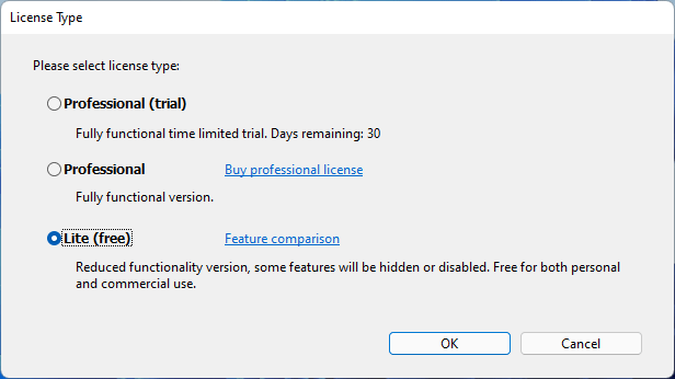 FileLocator Lite program license type