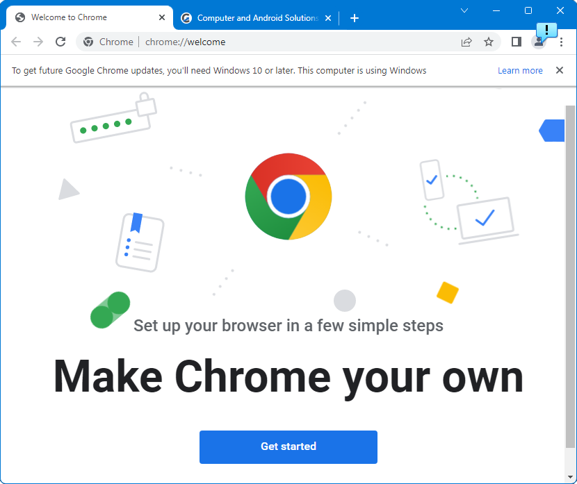 Disable Chrome Notification Which Suggest to Upgrade Your OS